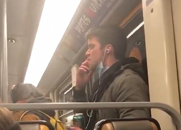 Man Licks Hands Wipes Them Over Bars On Belgium Subway Train Taken