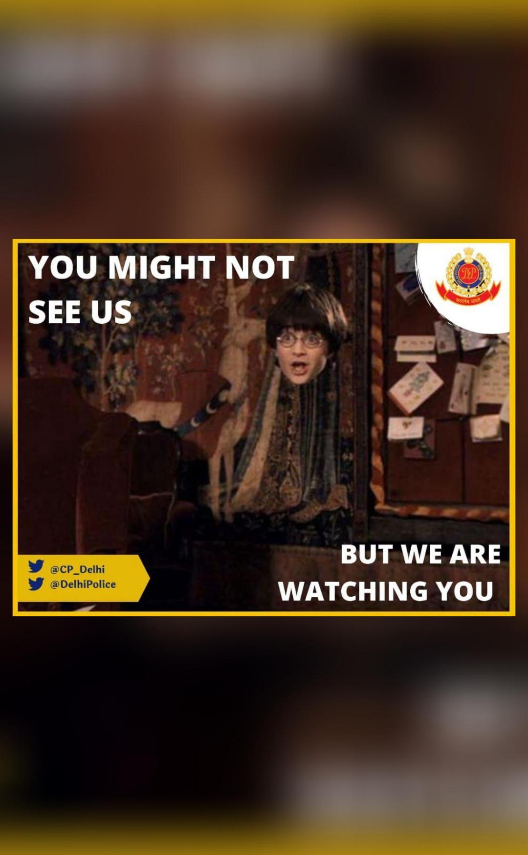 Delhi Police shares meme featuring Harry Potter characters, urges