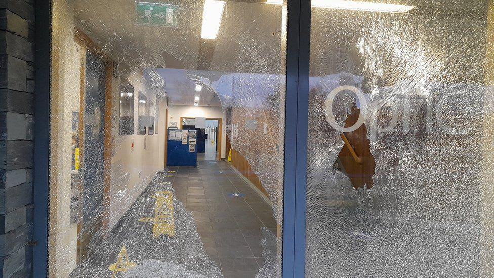 17 windows of north Wales vaccine centre smashed in act of 'vandalism'